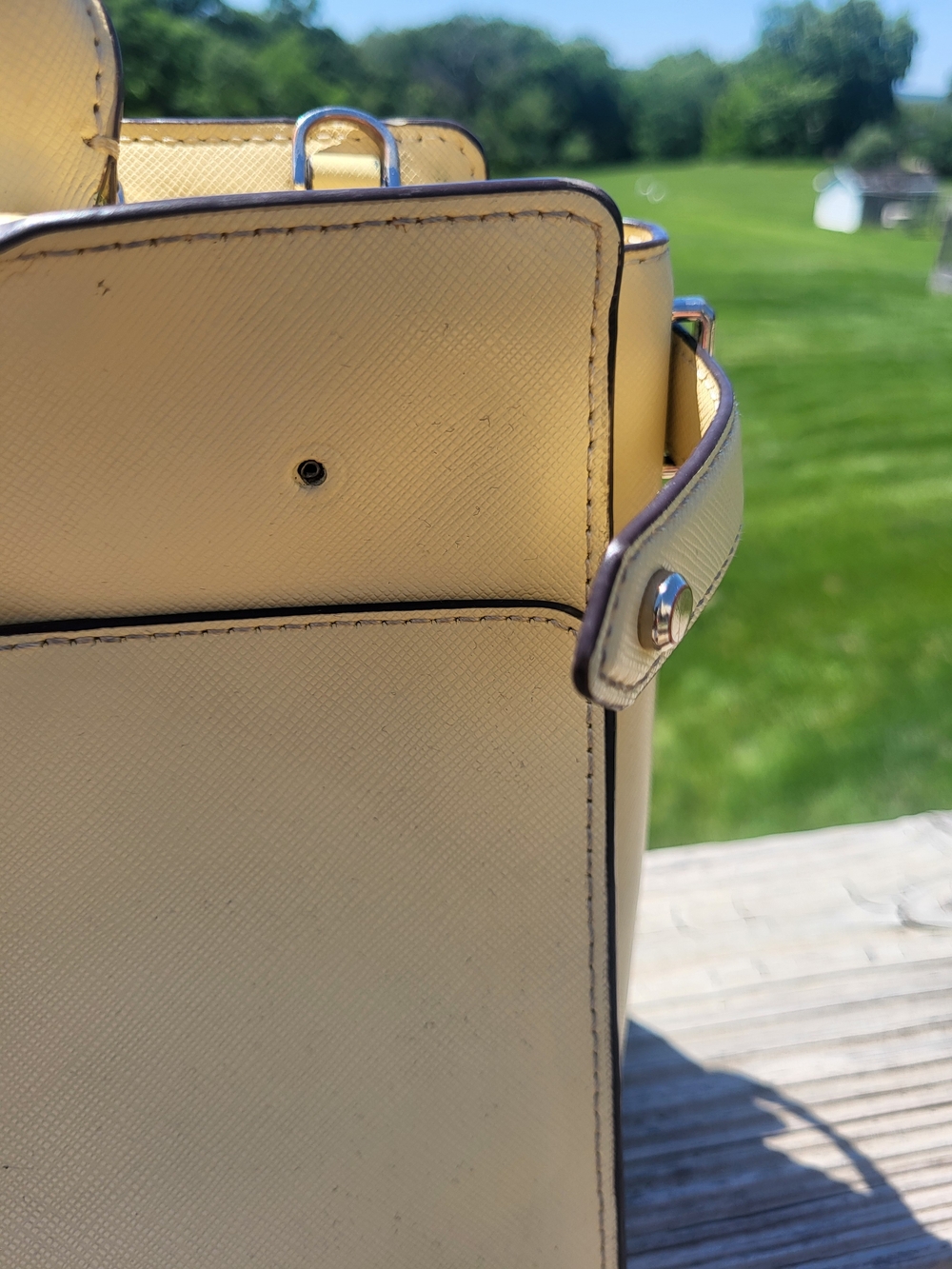 kate spade New York Yellow Saffiano Leather Satchel - Picture 3 of 5